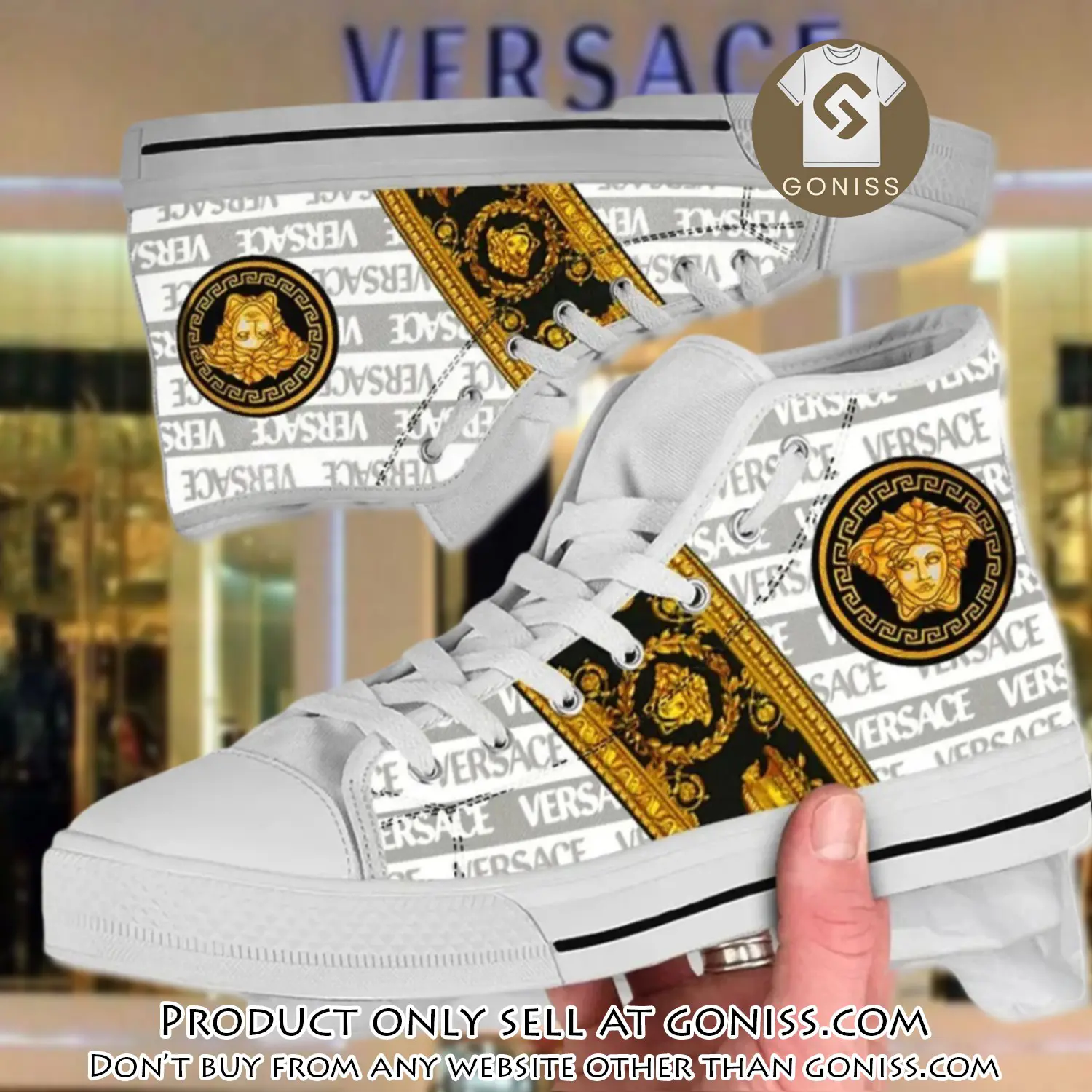 Versace medusa golden premium high top canvas shoes luxury brand gifts for men women gn5745300